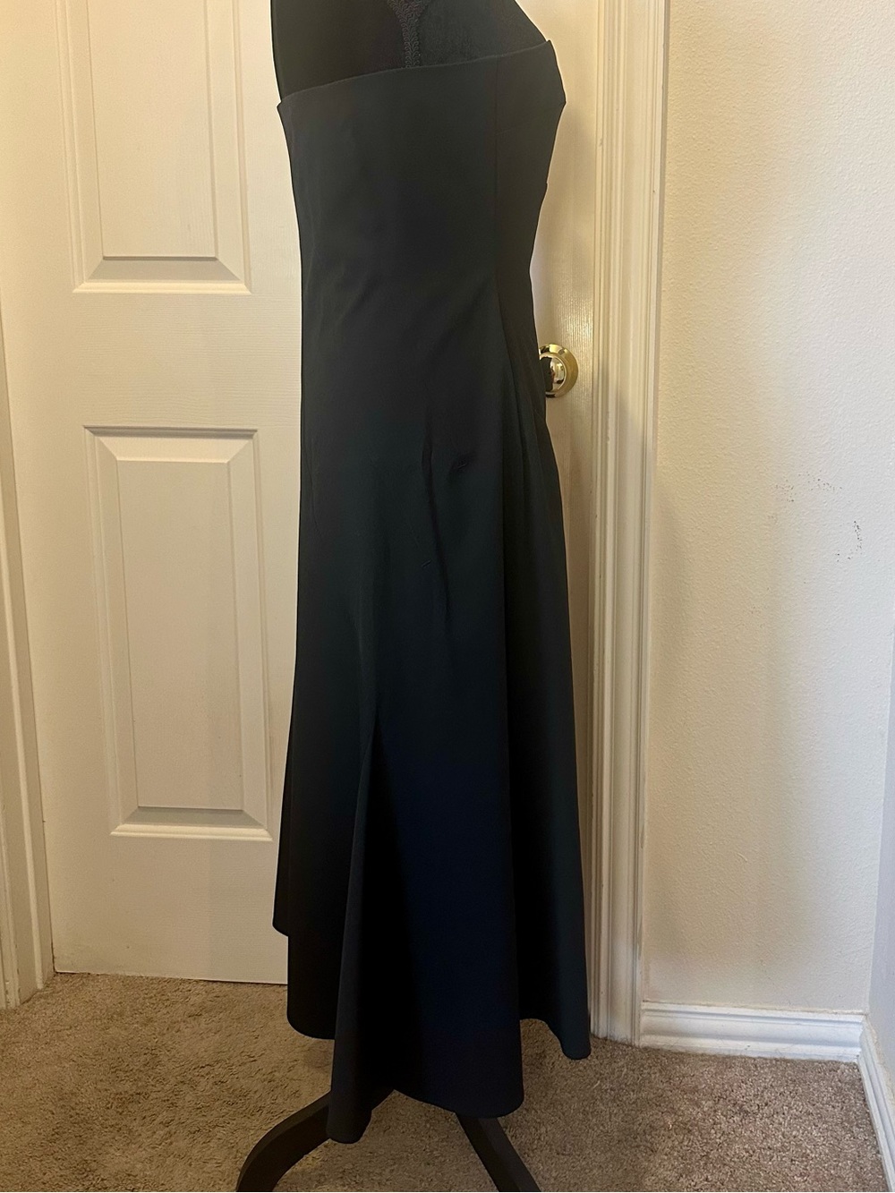 BCBGMAXAZRIA Black Strapless Asymmetrical Hem Formal Dress Gown Size 8 - Picture 8 of 12